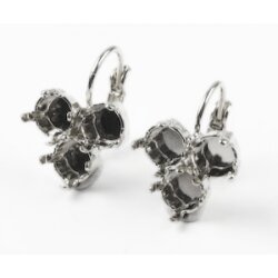 Earring setting for 6 mm Chatons Swarovski Crystals