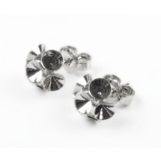 Stud Earring setting for 4 mm Chatons Swarovski Crystals