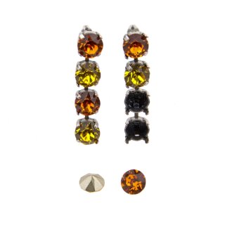 Stud Earring setting für 8 mm Chatons, Rivoli Swarovski Crystals