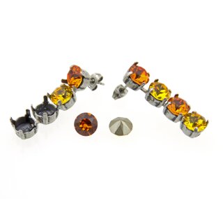 Ohrstecker Fassung fr 8 mm Chatons, Rivoli Swarovski Stein