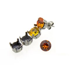 Ohrstecker Fassung für 8 mm Chatons, Rivoli Swarovski Stein