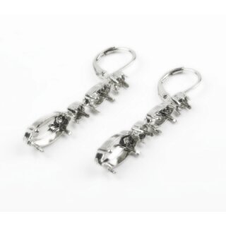Earring setting for 4 mm Chatons Swarovski Crystals and...