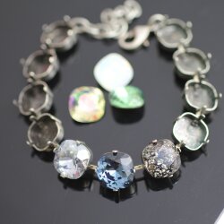 Bracelet bezel settings for Swarovski 12mm Cushion Square, DIY Swarovski Bracelets Base