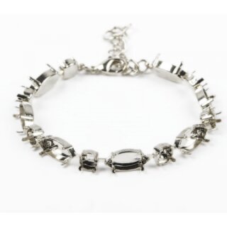 Bracelet setting for 6 mm Chatons Swarovski Crystals and...