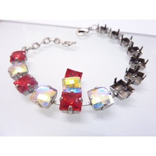 Armband Fassung fr 8 mm Princess Square Swarovski Stein und 2493, 8 mm