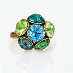 Altmessing Ring Fassung für 6 mm Chatons Swarovski Stein