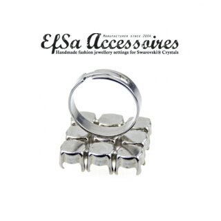 Ring Fassung fr 6 mm Chatons Swarovski Stein
