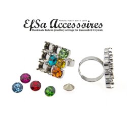 Ring setting for 6 mm Chatons Swarovski Crystals