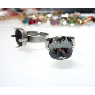 Ring Fassung fr 12 mm Cushion Square Swarovski Stein