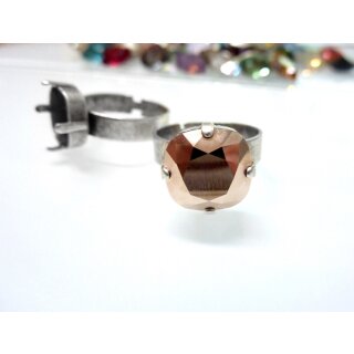 Ring Fassung fr 12 mm Cushion Square Swarovski Stein