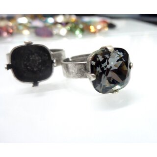 Ring Fassung fr 12 mm Cushion Square Swarovski Stein