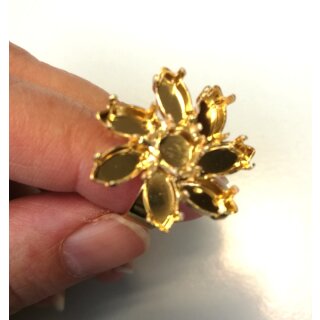 Ring Fassung fr 6 und 10x5 mm Chatons, Navette Swarovski Stein