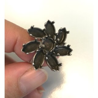 Ring Fassung fr 6 und 10x5 mm Chatons, Navette Swarovski Stein