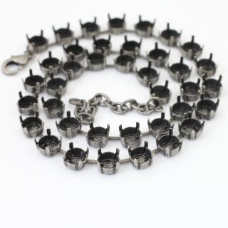 8 mm Empty cup chain necklace for Swarovski and Preciosa Crystals ss39 Antique Silver