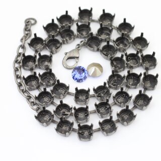8 mm Empty cup chain necklace for Swarovski and Preciosa Crystals ss39 Antique Silver