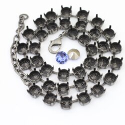 8 mm Ketten Fassung  für Swarovski und Preciosa Kristalle Altsilber