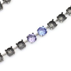 8 mm Empty cup chain necklace for Swarovski and Preciosa Crystals ss39 Antique Silver