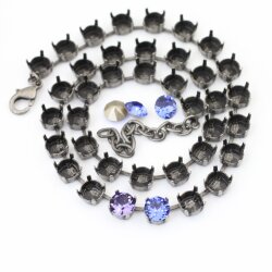 8 mm Ketten Fassung  für Swarovski und Preciosa Kristalle Altsilber