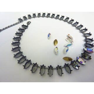 Ketten Fassung fr 15x7 mm Navette Swarovski Stein
