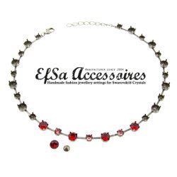 necklace setting for 6 mm Chatons Swarovski Crystals and ss39 (8 mm)