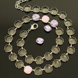 necklace setting for 10 mm Cushion Square Swarovski Crystals