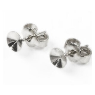 Stud Earring setting for 8 mm Rivoli Swarovski Crystals