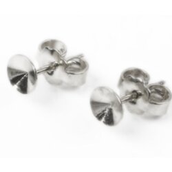 Stud Earring setting for 8 mm Rivoli Swarovski Crystals