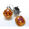 Earring setting for 12 mm Cushion Square Swarovski Crystals