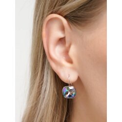 Earring setting for 12 mm Cushion Square Swarovski Crystals