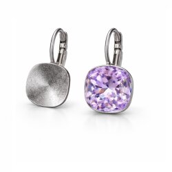 Earring setting for 12 mm Cushion Square Swarovski Crystals