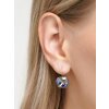 Earring setting for 12 mm Cushion Square Swarovski Crystals