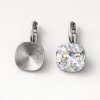 Earring setting for 12 mm Cushion Square Swarovski Crystals