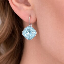Earring setting for 12 mm Cushion Square Swarovski Crystals