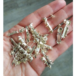 Hochwertige Ohrstecker Fassungen fr Chatons und Baguette Swarovski Kristall