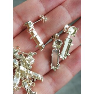 Hochwertige Ohrstecker Fassungen fr Chatons und Baguette Swarovski Kristall