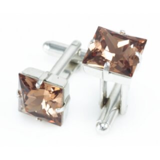 Manschettenknopf Fassung fr 12 mm Princess Square Swarovski Stein