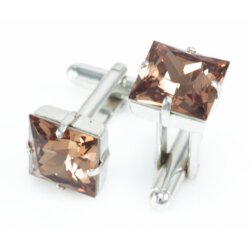 Cufflink setting for 12 mm Princess Square Swarovski Crystals