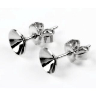 Stud Earring setting for 6 mm Chatons Swarovski Crystals