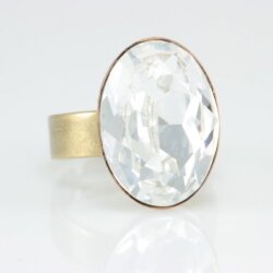 Ring setting for 18x13 mm Oval Swarovski Crystals