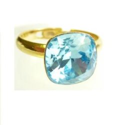 Ring setting for 10 mm Cushion Square Swarovski Crystals