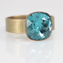 Ring setting for 12 mm Cushion Square Swarovski Crystals