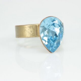 Ring Fassung fr 14x10 mm Pearshape Swarovski Stein