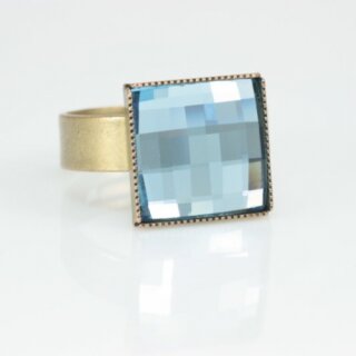Ring Fassung fr 12 mm Flatback Chessboard Swarovski Stein