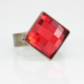 Ring Fassung fr 10 mm Chessboard Flatback Swarovski Stein
