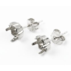 Stud Earring setting for 6 mm Princess Square Swarovski...