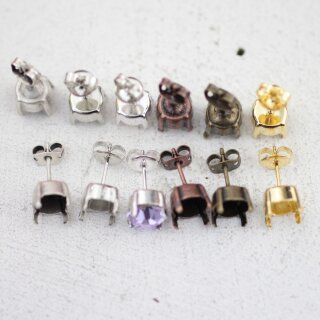 Ohrstecker Fassung fr 8 mm Chatons, Rivoli Swarovski Stein