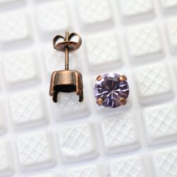 Stud Earring setting für 8 mm Chatons, Rivoli Swarovski Crystals