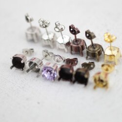 Stud Earring setting für 8 mm Chatons, Rivoli Swarovski Crystals