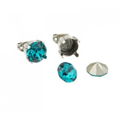 Stud Earring setting für 8 mm Chatons, Rivoli...