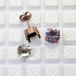 Stud Earring setting für 8 mm Chatons, Rivoli Swarovski Crystals